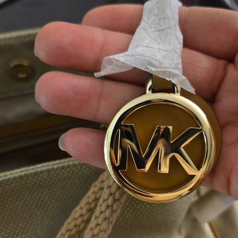 Michael Kors Gold and Tan Shoulder Bag